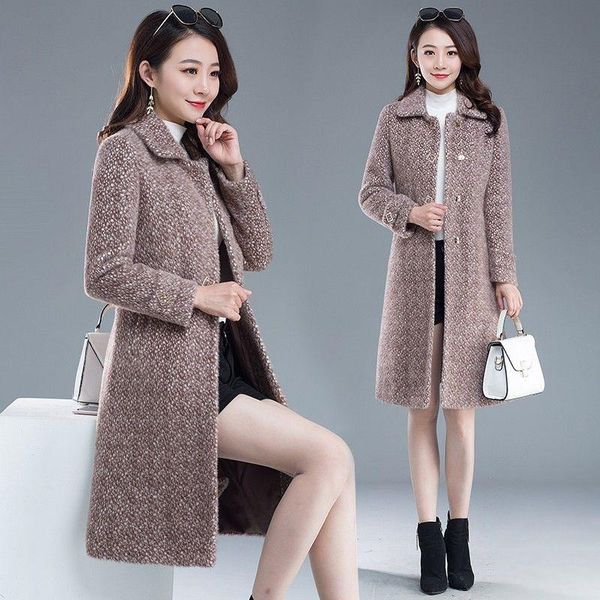 women's wool & blends 2021 imitation mink woolen coat female winterjacket thicken keep warm long coats mom cashmere overcoat w2374, Black
women's wool & blends 2021 imitation mink woolen coat female winterjacket thicken keep warm long coats mom cashmere overcoat w2374, Black