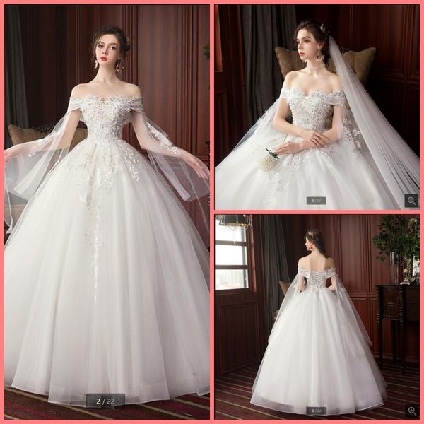 2021 new arrival white tulle off the shoulder vintage wedding dress lace appliques v neck princess puffy corset bridal gowns floor length st
2021 new arrival white tulle off the shoulder vintage wedding dress lace appliques v neck princess puffy corset bridal gowns floor length st