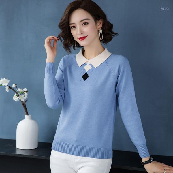 women's sweaters korean knitted women loose sweater 2021 autumn winter female lapel fashion ladies knit clothes, White;black
women's sweaters korean knitted women loose sweater 2021 autumn winter female lapel fashion ladies knit clothes, White;black