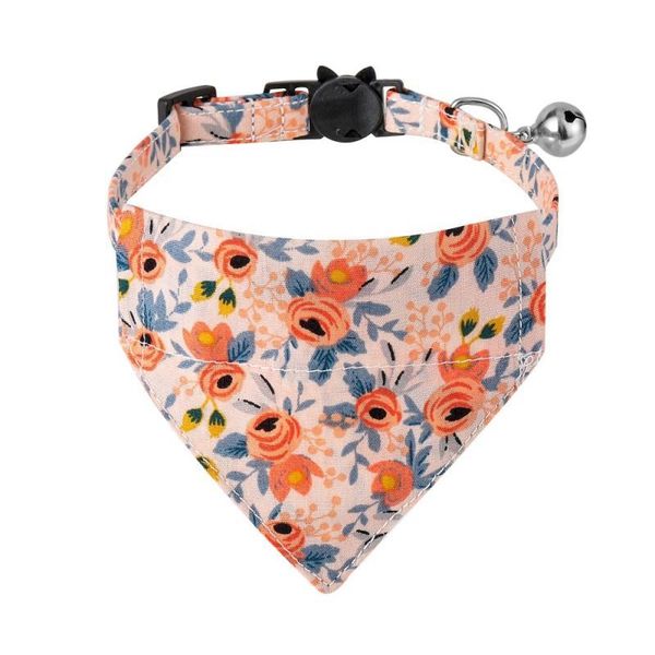 cat collars & leads detachable dog collar adjustable pet neckerchief with printed triangular scarf bandana bell bow