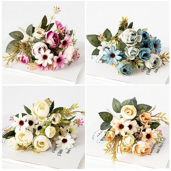 30cm artificial tea roses vases bouquet fake daisy plastic flower flowers home wedding brithday fistival decorative & wreaths
30cm artificial tea roses vases bouquet fake daisy plastic flower flowers home wedding brithday fistival decorative & wreaths