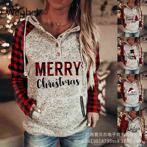 wepbel women sweatshirts long sleeve christmas plaid contrast color hoodies spring women loose pocket pullovers hoodies y1118, Black
wepbel women sweatshirts long sleeve christmas plaid contrast color hoodies spring women loose pocket pullovers hoodies y1118, Black