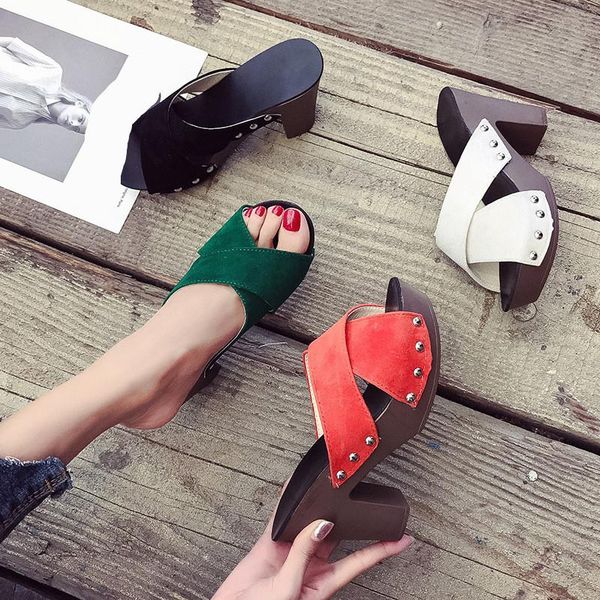 rubber flip flops square heel shoes woman 2021 slippers summer platform pantofle luxury slides heeled mules flock hawaiian block, Black
rubber flip flops square heel shoes woman 2021 slippers summer platform pantofle luxury slides heeled mules flock hawaiian block, Black