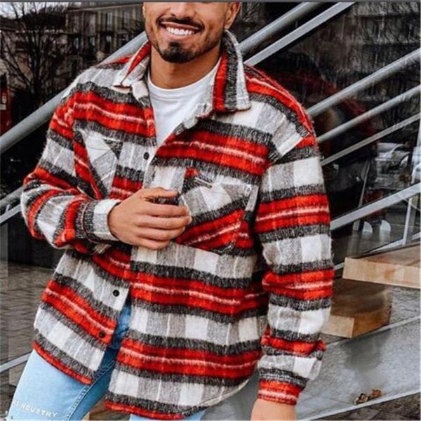 spring european american youth men's jacket red plaid lapel loose coat outerwear clothes jackets, Black;brown
spring european american youth men's jacket red plaid lapel loose coat outerwear clothes jackets, Black;brown