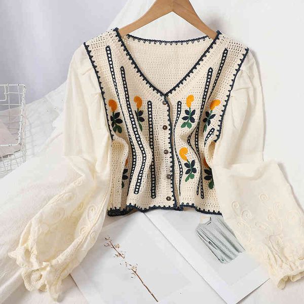 sweaters autumn sweet hollow out embrodiered blouse women casual v-neck single breasted long sleeve short female fall fashion shirts au4o, White;black
sweaters autumn sweet hollow out embrodiered blouse women casual v-neck single breasted long sleeve short female fall fashion shirts au4o, White;black