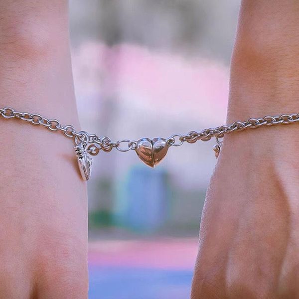 charm bracelets 2pcs/set magnet couple heart attraction bracelet stainless steel jewelry gifts magnetic love, Golden;silver
charm bracelets 2pcs/set magnet couple heart attraction bracelet stainless steel jewelry gifts magnetic love, Golden;silver