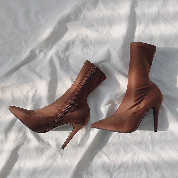 dress shoes stretch socks female boots knitted skinny fine heel mid booties women's pointed autumn and winter bare qigr, Black
dress shoes stretch socks female boots knitted skinny fine heel mid booties women's pointed autumn and winter bare qigr, Black