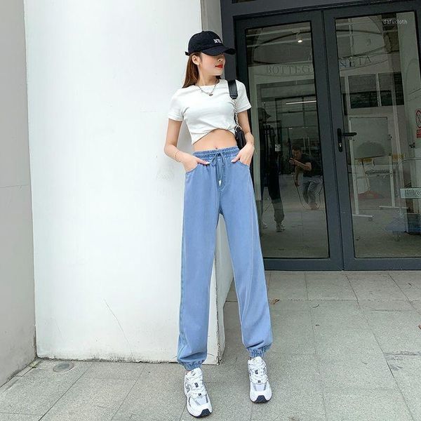 women's jeans woman pants spring summer cropped high waist ankle-tied sports pantalones vaqueros mujer, Blue
women's jeans woman pants spring summer cropped high waist ankle-tied sports pantalones vaqueros mujer, Blue