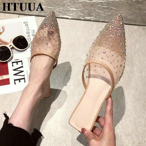 slippers htuua 2021 fashion rhinestones mesh mules shoes women flat ladies pointed toe slip on slides summer sandals sx4006, Black
slippers htuua 2021 fashion rhinestones mesh mules shoes women flat ladies pointed toe slip on slides summer sandals sx4006, Black