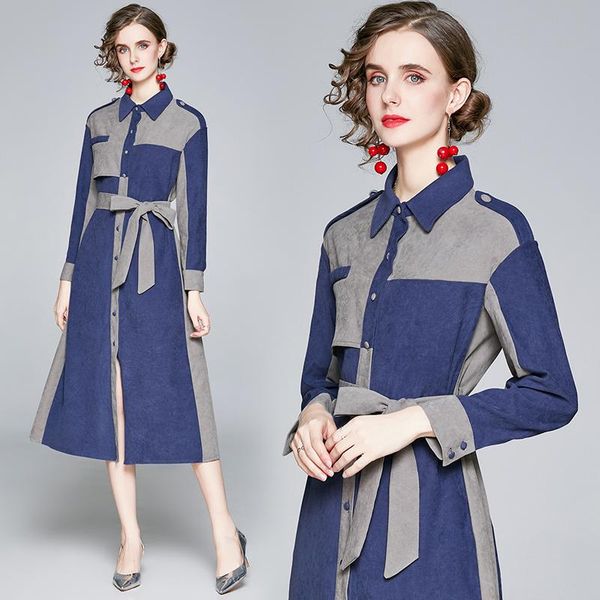 casual dresses 2021 women a-line office lady belt ankle-length elegant turn-down collar winter, Black;gray
casual dresses 2021 women a-line office lady belt ankle-length elegant turn-down collar winter, Black;gray