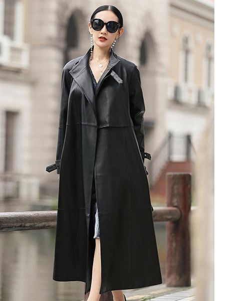 women's leather & faux fashion black long trench coat for women belt raglan sleeve spring autumn plus size
women's leather & faux fashion black long trench coat for women belt raglan sleeve spring autumn plus size
