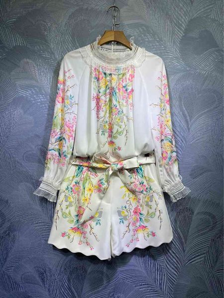 two piece dress australia spring lace stitching stand collar printed beaded + shorts set uhed, White
two piece dress australia spring lace stitching stand collar printed beaded + shorts set uhed, White