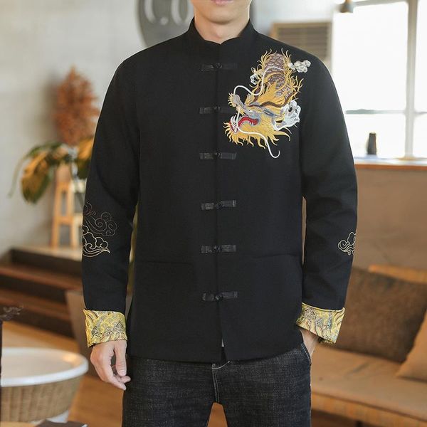 ethnic clothing chinese style jacket men's stand-up collar buckle dragon embroidery tang suit ancient tunic tide, Red
ethnic clothing chinese style jacket men's stand-up collar buckle dragon embroidery tang suit ancient tunic tide, Red