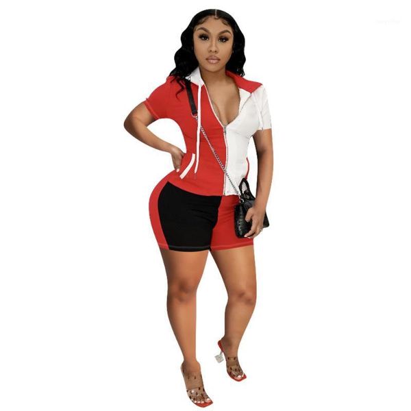 women's tracksuits zoctuo 2 piece set tracksuit zipper short sleeve hooded shorts casual two color patchwork, Gray
women's tracksuits zoctuo 2 piece set tracksuit zipper short sleeve hooded shorts casual two color patchwork, Gray