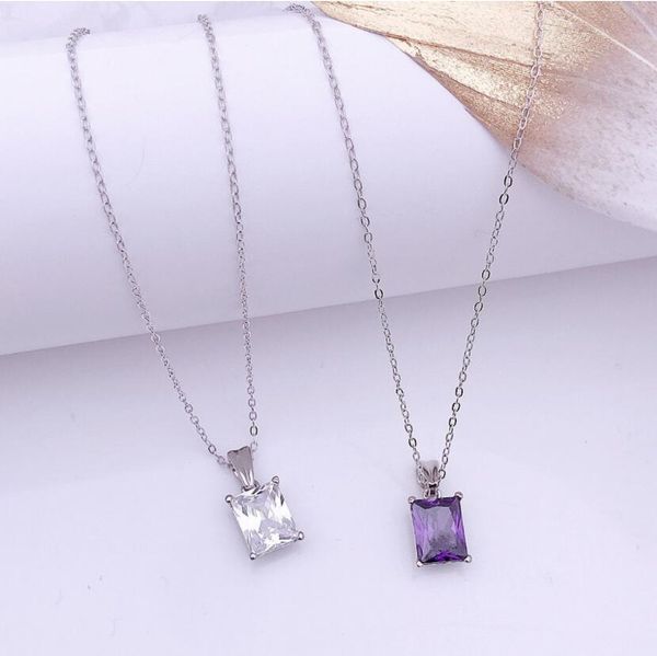 s925 korean pure silver simple rectangular zircon pendant necklace femininity elegant fashion collarbone chain manufacturers supply
s925 korean pure silver simple rectangular zircon pendant necklace femininity elegant fashion collarbone chain manufacturers supply