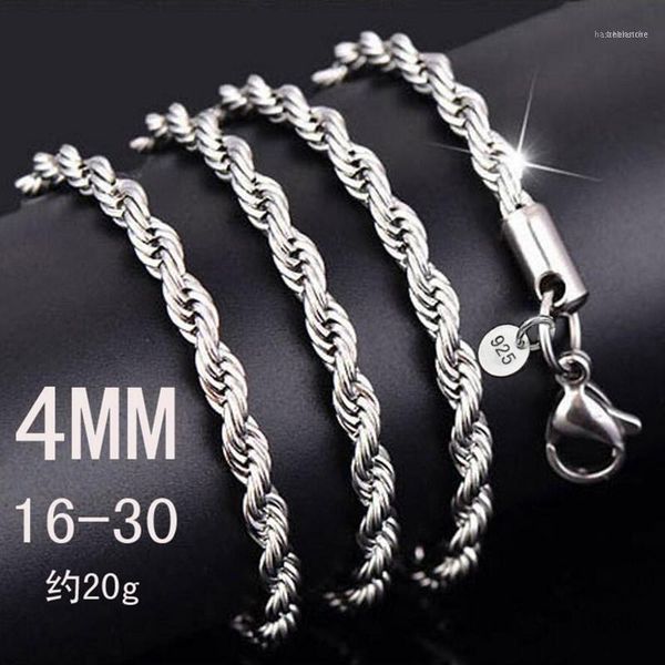 chains real 100% 925 sterling silver 4mm rope chain wholesale personality fashion party wedding gift necklace men1
chains real 100% 925 sterling silver 4mm rope chain wholesale personality fashion party wedding gift necklace men1