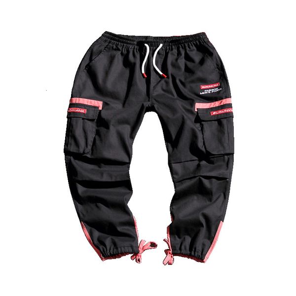men's pants large size casual mens letter printing pocket hip hop loose elastic belt male long beam 92pv, Black 
men's pants large size casual mens letter printing pocket hip hop loose elastic belt male long beam 92pv, Black