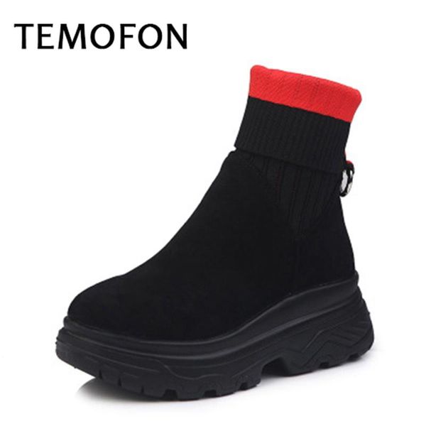 boots height increasing shoes women platform winter socks sneakers ankle botas mujer plataforma hvt409, Black
boots height increasing shoes women platform winter socks sneakers ankle botas mujer plataforma hvt409, Black