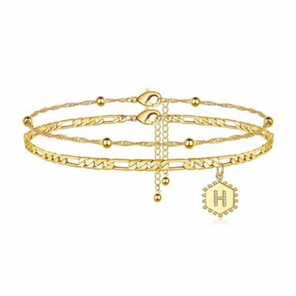 anklets 2pcs bracelet for women jewelry gold color hexagon initial alphabet " a-z clear rhinestone accessories 21.5cm long, Red;blue
anklets 2pcs bracelet for women jewelry gold color hexagon initial alphabet " a-z clear rhinestone accessories 21.5cm long, Red;blue