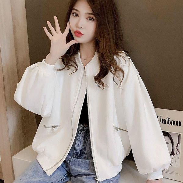 women's jackets 2021 spring autumn jacket baseball uniform coats female korean version solid casual c190, Black;brown
women's jackets 2021 spring autumn jacket baseball uniform coats female korean version solid casual c190, Black;brown