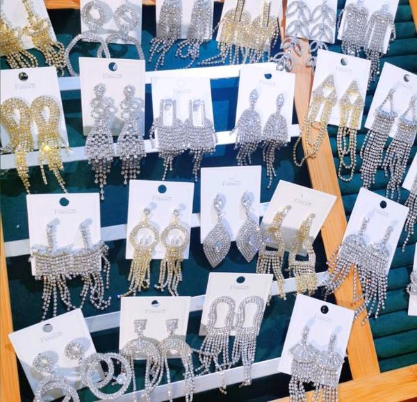 925 silver needle exaggerated long tassel zircon rhinestone dangle & chandelier earrings shiny ear ring mix 10 style
925 silver needle exaggerated long tassel zircon rhinestone dangle & chandelier earrings shiny ear ring mix 10 style