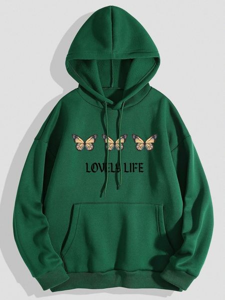 letter & butterfly print kangaroo pocket drawstring thermal hoodie m0rj#, White;black
letter & butterfly print kangaroo pocket drawstring thermal hoodie m0rj#, White;black