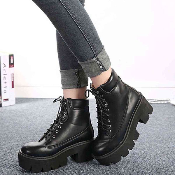 boots female solid platform lace up round toe ankle shoes women thick bottom casual stylish boots l4op, Black
boots female solid platform lace up round toe ankle shoes women thick bottom casual stylish boots l4op, Black