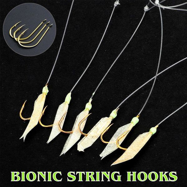 6 pcs fishing hook saltwater bionic string hooks rigs luminous beans strong bait sea fish hooks
6 pcs fishing hook saltwater bionic string hooks rigs luminous beans strong bait sea fish hooks