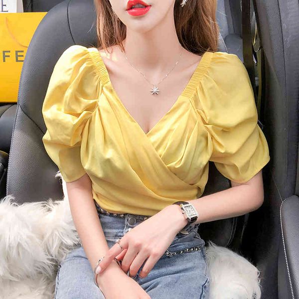 summer women's puff sleeve shirt fashion v-neck chiffon female short section solid color gd552 210506, White
summer women's puff sleeve shirt fashion v-neck chiffon female short section solid color gd552 210506, White