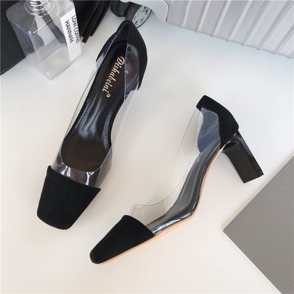 dress shoes transparent women pumps spring autumn thick high heels slip on square toe fashion ladies office suede 39 uizf, Black
dress shoes transparent women pumps spring autumn thick high heels slip on square toe fashion ladies office suede 39 uizf, Black
