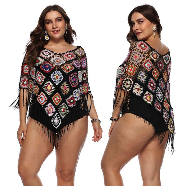 women's plus size hand hook flower cut-out smo with fringes stitching irregular large female a811
women's plus size hand hook flower cut-out smo with fringes stitching irregular large female a811
