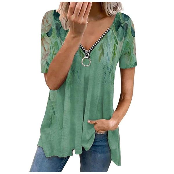women's blouses & shirts fashion full-body printing blouse zipper v-neck short-sleeved casual women 2021 short sleeves blusas, White
women's blouses & shirts fashion full-body printing blouse zipper v-neck short-sleeved casual women 2021 short sleeves blusas, White