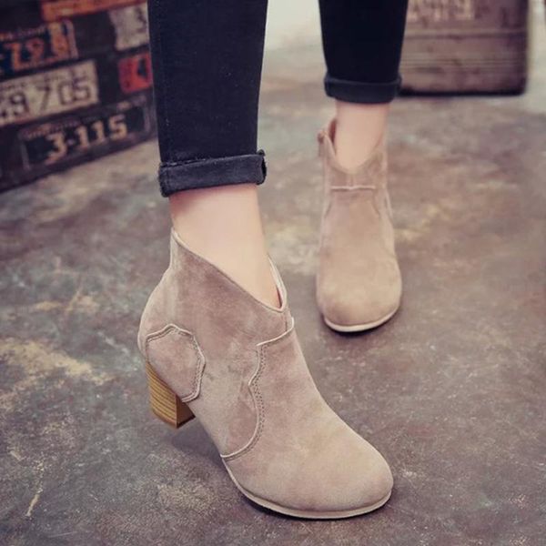 boots autumn and winter short cylinder with high heels shoes women ankle thick scrub, Black
boots autumn and winter short cylinder with high heels shoes women ankle thick scrub, Black
