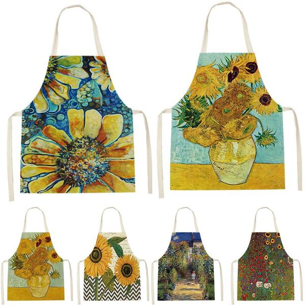 aprons sunflower plant printed apron linen sleeveless kitchen men and women home cooking waistline cleaning tool
aprons sunflower plant printed apron linen sleeveless kitchen men and women home cooking waistline cleaning tool