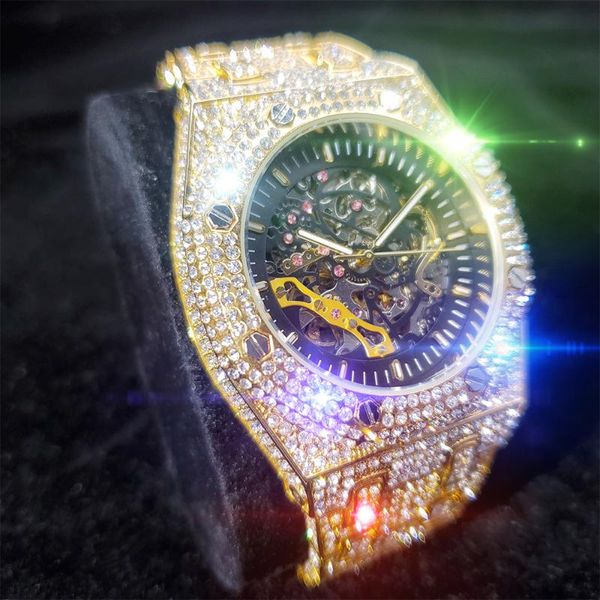 wristwatches missfox hollow movement luxury men watch mechanical full diamond hiphop gentleman's wristwatch trend brand business watche, Slivery;brown
wristwatches missfox hollow movement luxury men watch mechanical full diamond hiphop gentleman's wristwatch trend brand business watche, Slivery;brown