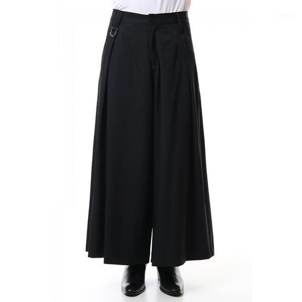 men's pants fashion casual wide-leg trousers japanese loose all-match culottes stage singer, Black
men's pants fashion casual wide-leg trousers japanese loose all-match culottes stage singer, Black