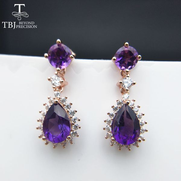 tbj,100% 925 sterling silver jewelry drop earrings 3ct natural amethyst cluster gemstone earrings for women with gift box, Black
tbj,100% 925 sterling silver jewelry drop earrings 3ct natural amethyst cluster gemstone earrings for women with gift box, Black