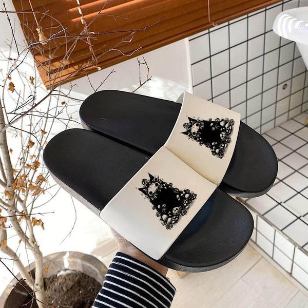 slippers women summer indoor bedroom home shoes black animal cool print 2021 open toe flip flops