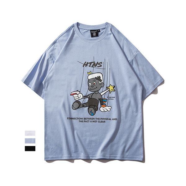 ins spring summer casual round neck short puppet print men's and women's same youth student sports cotton t-shirt half sleeve, White;black
ins spring summer casual round neck short puppet print men's and women's same youth student sports cotton t-shirt half sleeve, White;black