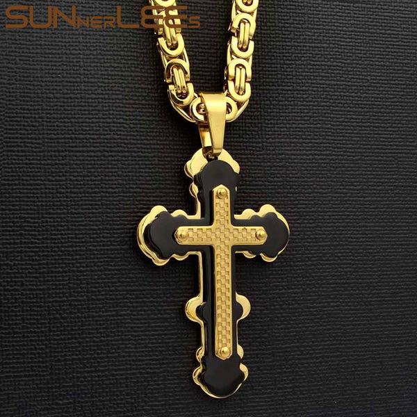 pendant necklaces sunnerlees 316l stainless steel jesus christ cross necklace byzantine link chain men boys gift sp233, Silver
pendant necklaces sunnerlees 316l stainless steel jesus christ cross necklace byzantine link chain men boys gift sp233, Silver