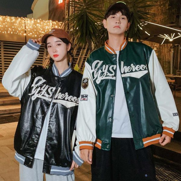 women's jackets 2021 autumn letter embroidered coats women high street retro pilot leather baseball uniform couple all-match jacket, Black;brown
women's jackets 2021 autumn letter embroidered coats women high street retro pilot leather baseball uniform couple all-match jacket, Black;brown
