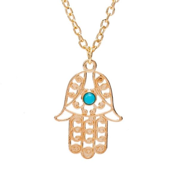pendant necklaces retro fatima amulet hollow hand necklace for women fashion national style blue bead charm party jewelry, Silver
pendant necklaces retro fatima amulet hollow hand necklace for women fashion national style blue bead charm party jewelry, Silver