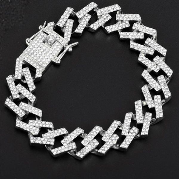 link, chain hip hop bracelet bling iced out miami zircon cuban prong pave rhinestone men necklace for jewelry, Black
link, chain hip hop bracelet bling iced out miami zircon cuban prong pave rhinestone men necklace for jewelry, Black
