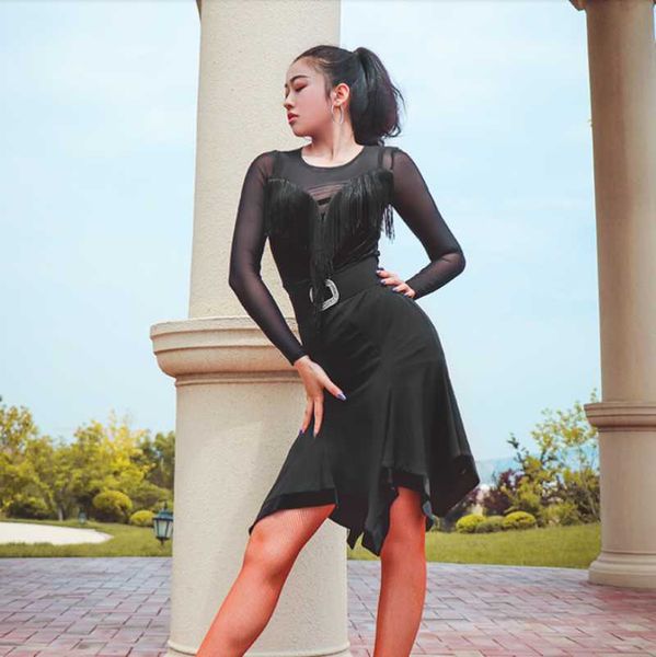 casual dresses black dance cloth lady professional latin practice wear long sleeve tassel competition round neck, Black;gray
casual dresses black dance cloth lady professional latin practice wear long sleeve tassel competition round neck, Black;gray