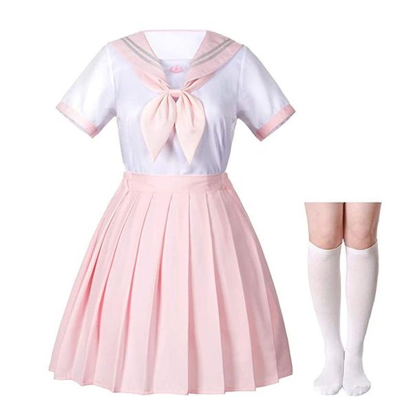 white pink pleated plaid skirt girl high waist mini skirts japanese school harajuku anime cosplay uniform sailor suit, Black
white pink pleated plaid skirt girl high waist mini skirts japanese school harajuku anime cosplay uniform sailor suit, Black