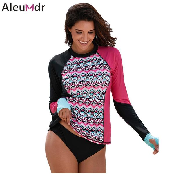 women's swimwear aleumdr 1 piece women surfing clothes shirt asymmetric colorblock long sleeve print rashguard bathing suit lc410951, White;black
women's swimwear aleumdr 1 piece women surfing clothes shirt asymmetric colorblock long sleeve print rashguard bathing suit lc410951, White;black