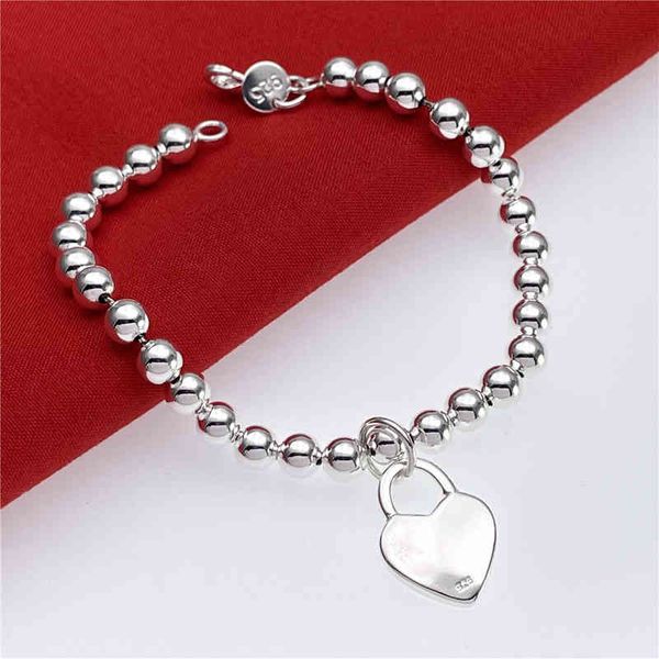 925 sterling silver heart women's bracelets 6mm bead chain fashion bracelet bangles wedding party jewelry gifts, Golden;silver
925 sterling silver heart women's bracelets 6mm bead chain fashion bracelet bangles wedding party jewelry gifts, Golden;silver
