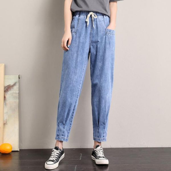 women's jeans 9282 spring fall women daddy streetwear loose scratches thin elastic high waist straight ankle-length blue harem pants
women's jeans 9282 spring fall women daddy streetwear loose scratches thin elastic high waist straight ankle-length blue harem pants