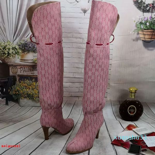 luxury-women boots genuine leather red beige canvas over the knee boot's zipper laces fashion luxury high heel wo2238, Black
luxury-women boots genuine leather red beige canvas over the knee boot's zipper laces fashion luxury high heel wo2238, Black