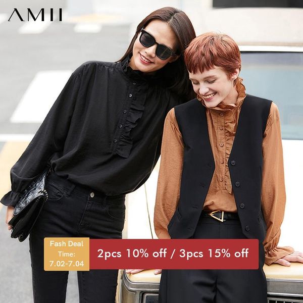 women's blouses & shirts amii minimalism autumn vintage ruffled collar women shirt fashion tencel solid female blouse 12040313, White
women's blouses & shirts amii minimalism autumn vintage ruffled collar women shirt fashion tencel solid female blouse 12040313, White